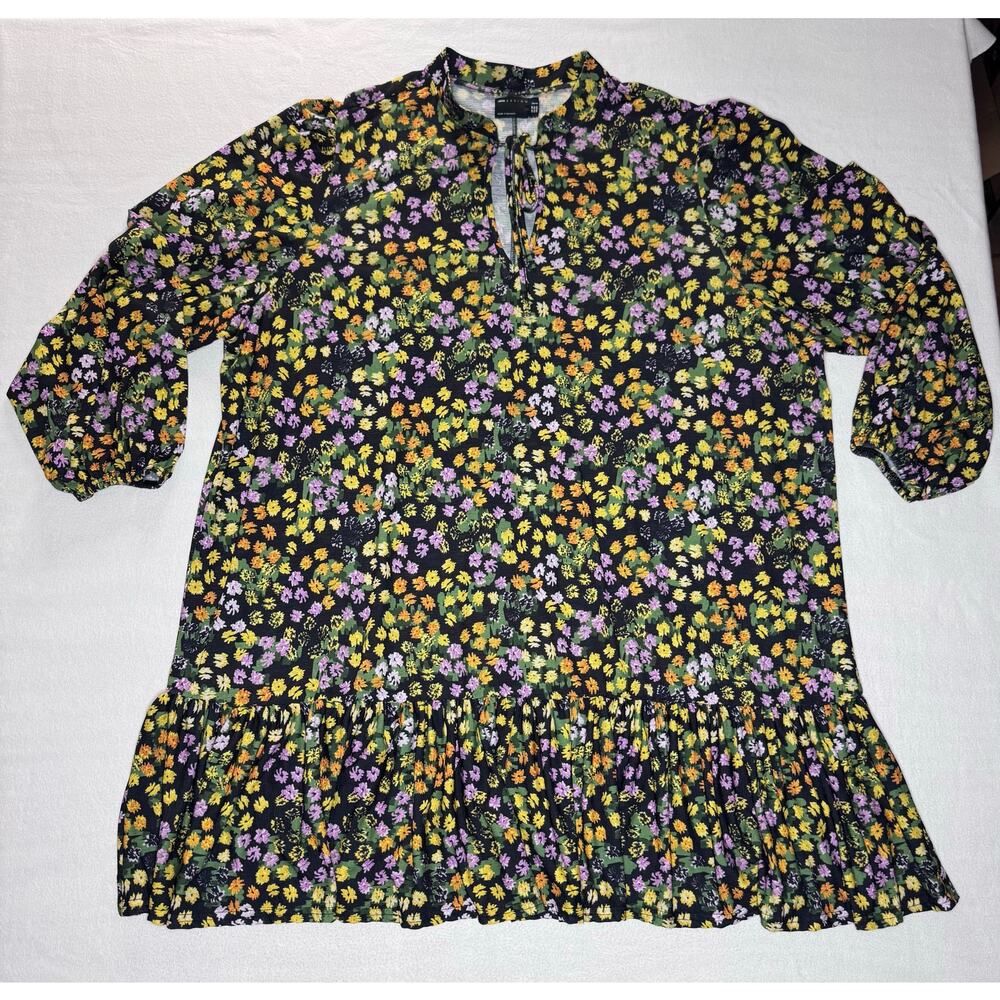 Asos Curve Black Floral 24 Dress